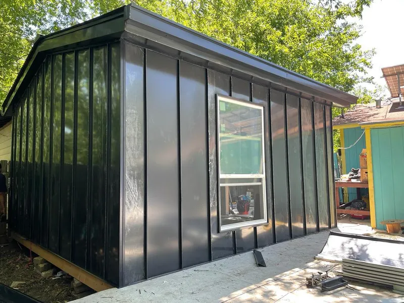 Black standing seam metal wall panels for Metal Roof Installation in Manorhaven